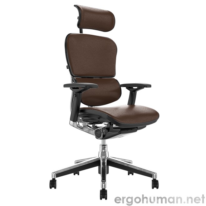 Ergohuman Elite Brown Leather Office Chair with Head Rest